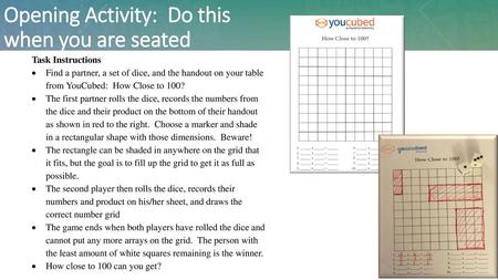 Opening Activity: Do this when you are seated