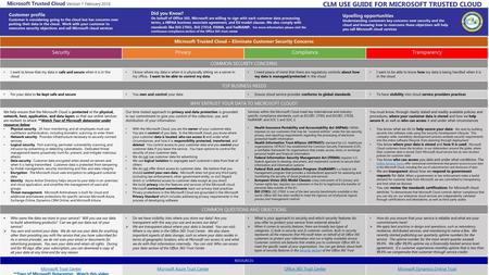 CLM USE GUIDE FOR MICROSOFT TRUSTED CLOUD