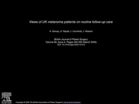 Views of UK melanoma patients on routine follow-up care