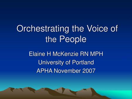 Orchestrating the Voice of the People