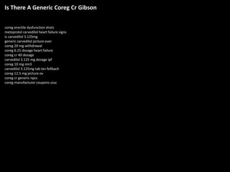 Is There A Generic Coreg Cr Gibson