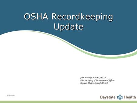 OSHA Recordkeeping Update