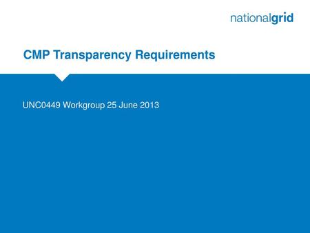 CMP Transparency Requirements