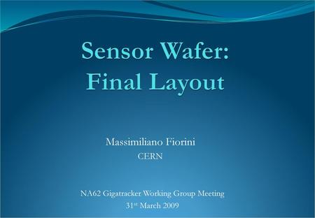 Sensor Wafer: Final Layout