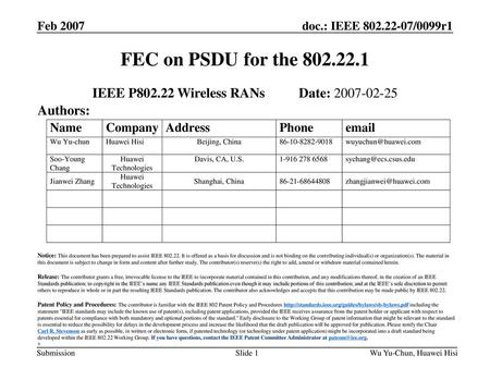 IEEE P Wireless RANs Date: