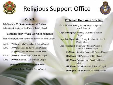 Catholic Holy Week Worship Schedule Protestant Holy Week Schedule