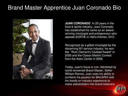 Brand Master Apprentice Juan Coronado Bio