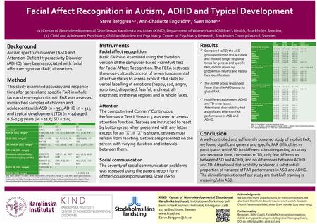 Facial Affect Recognition in Autism, ADHD and Typical Development