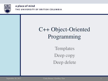 C++ Object-Oriented Programming