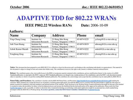 IEEE P Wireless RANs Date: