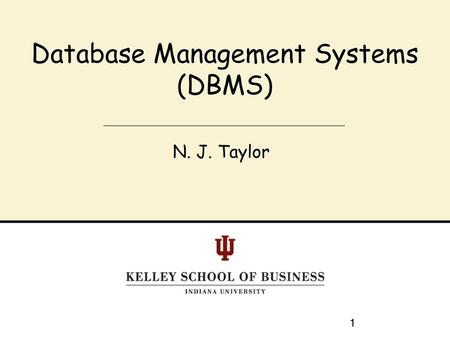 Database Management Systems (DBMS)