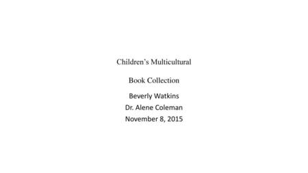 Children’s Multicultural Book Collection