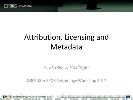 Attribution, Licensing and Metadata