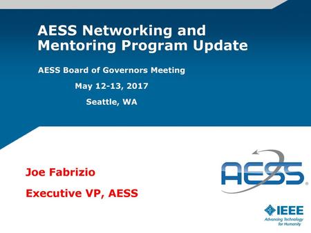 AESS Networking and Mentoring Program Update