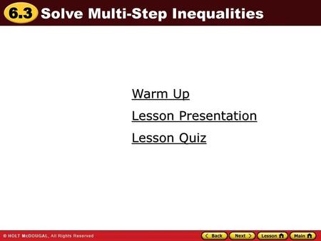 Solve Multi-Step Inequalities