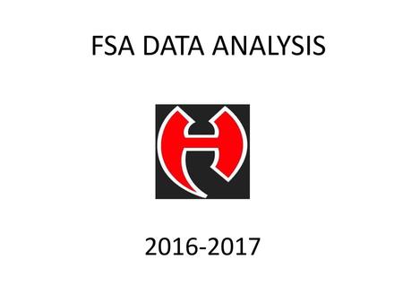 FSA DATA ANALYSIS 2016-2017.