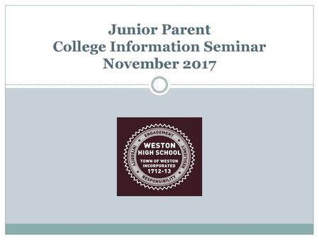 Junior Parent College Information Seminar November 2017