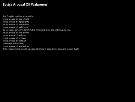 Zestra Arousal Oil Walgreens