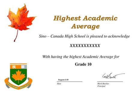 Highest Academic Average