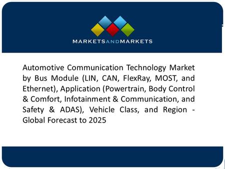 Automotive Communication Technology Market by Bus Module (LIN, CAN, FlexRay, MOST, and Ethernet), Application (Powertrain, Body.