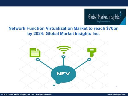 © 2016 Global Market Insights, Inc. USA. All Rights Reserved  Network Function Virtualization Market to reach $70bn by 2024: Global Market.