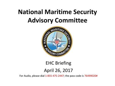 National Maritime Security Advisory Committee