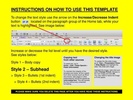 Instructions on How to use this template