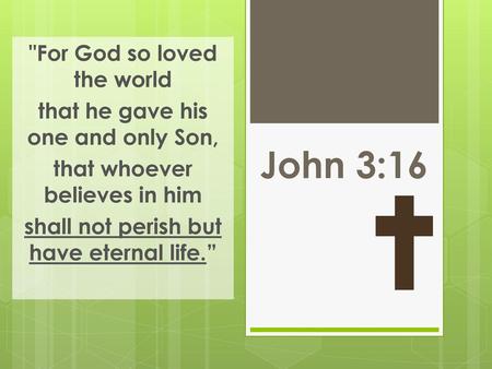 John 3:16 For God so loved the world