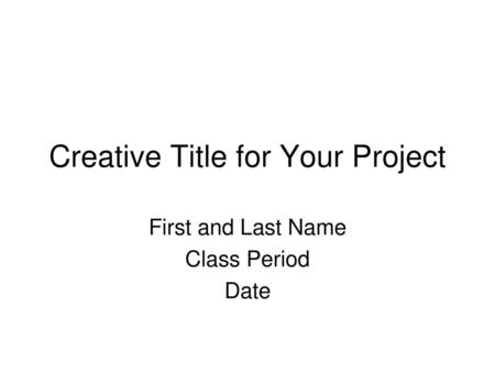 Creative Title for Your Project