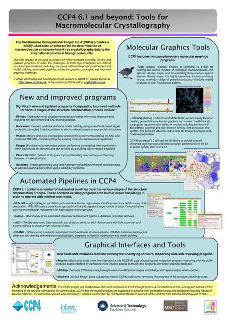 CCP4 6.1 and beyond: Tools for Macromolecular Crystallography