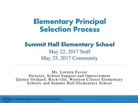 Elementary Principal Selection Process