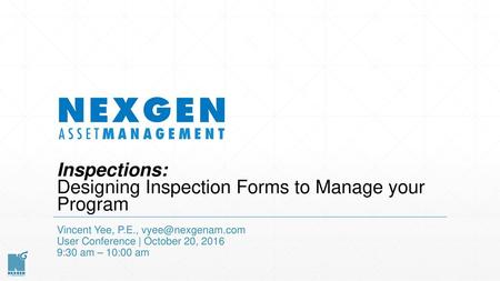 Inspections: Designing Inspection Forms to Manage your Program