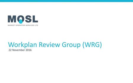 Workplan Review Group (WRG)