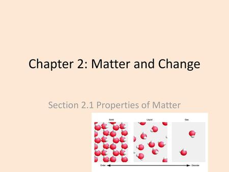 Chapter 2: Matter and Change