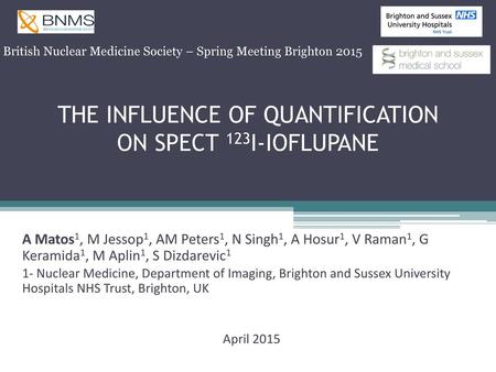 THE INFLUENCE OF QUANTIFICATION ON SPECT 123I-IOFLUPANE