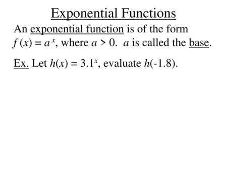 Exponential Functions