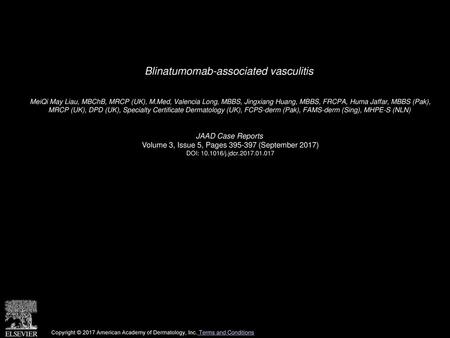 Blinatumomab-associated vasculitis