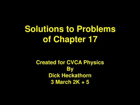 Solutions to Problems of Chapter 17