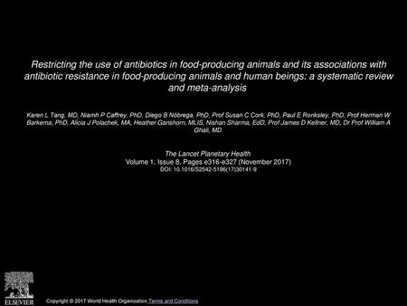 Restricting the use of antibiotics in food-producing animals and its associations with antibiotic resistance in food-producing animals and human beings: