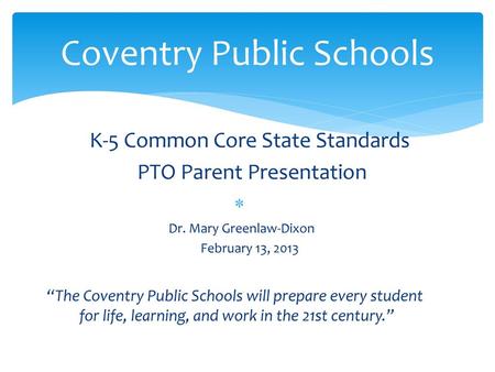 Coventry Public Schools