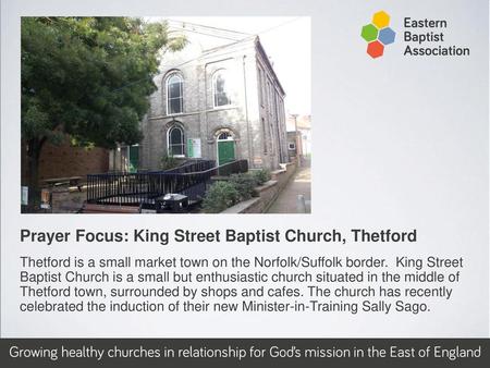 Prayer Focus: King Street Baptist Church, Thetford