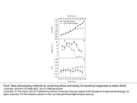 Fig. 1. Assessment of drought tolerance of Arabidopsis thaliana C24