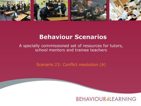 Scenario 23: Conflict resolution (A)