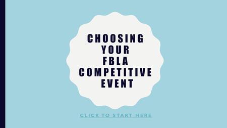 Choosing your FBLA Competitive Event