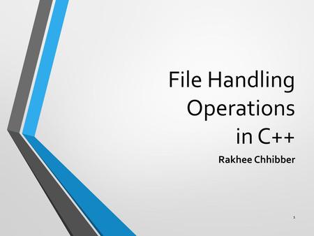 File Handling Operations in C++