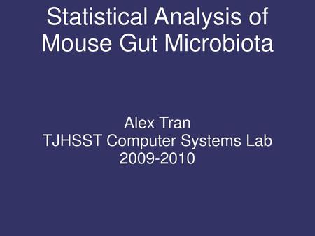 Statistical Analysis of Mouse Gut Microbiota