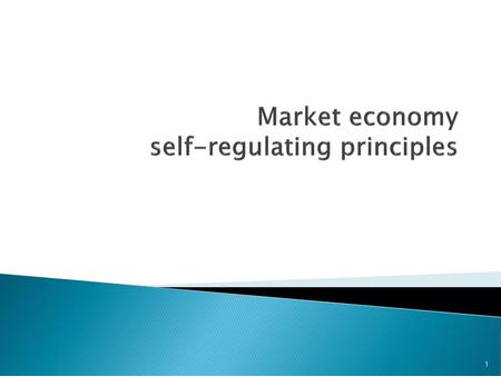 Market economy self-regulating principles