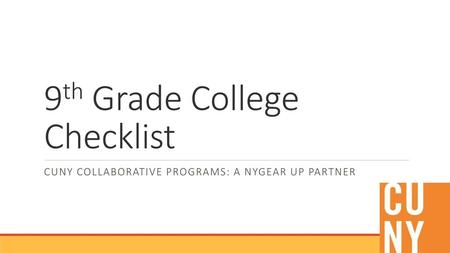 9th Grade College Checklist