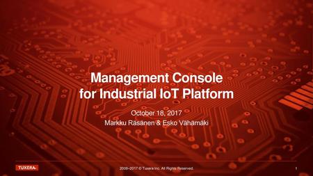 Management Console for Industrial IoT Platform