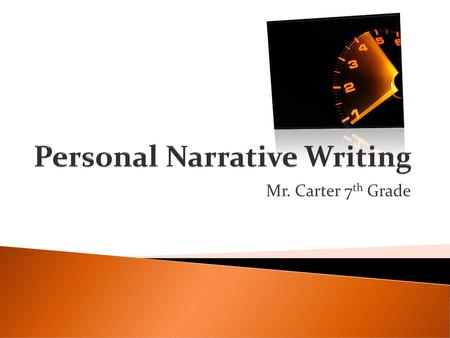 Personal Narrative Writing